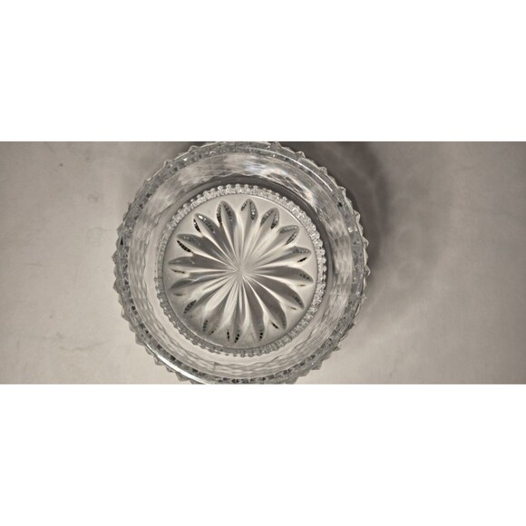 Vintage Lead Crystal Votive Candle Holder Diamond Cut With Star Pattern 2.5" - Picture 4 of 7